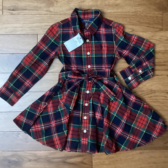 NWT GIRLS Polo Ralph Lauren Plaid Shirt Dress Size 2T - Picture 1 of 4